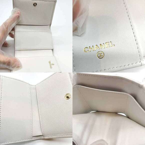 CHANEL Authentic White Caviar Leather Wallet - Picture 6 of 6